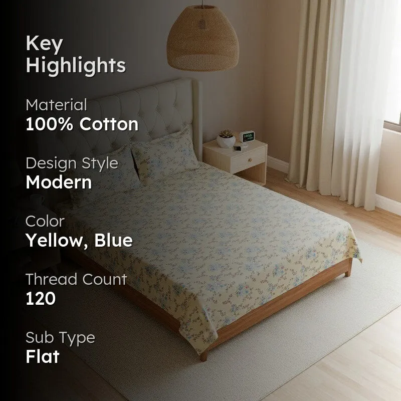 Briseis Floral Cotton Bedsheet - 120 TC media 2