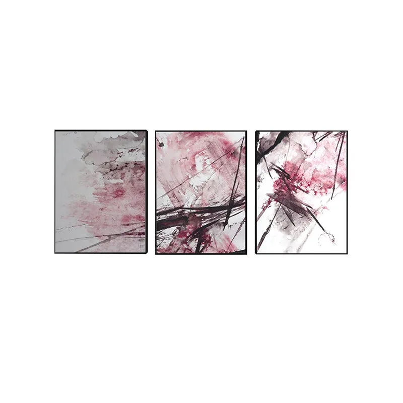 Glima Splash Wall Painting (Pink) - Set Of Three media 3