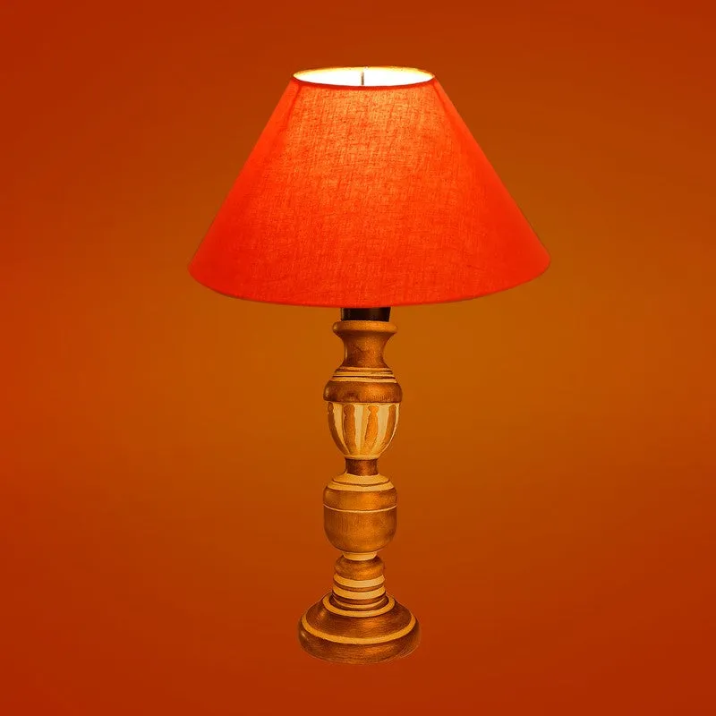 Zenrae Lume Wooden Table Lamp - Orange media 7