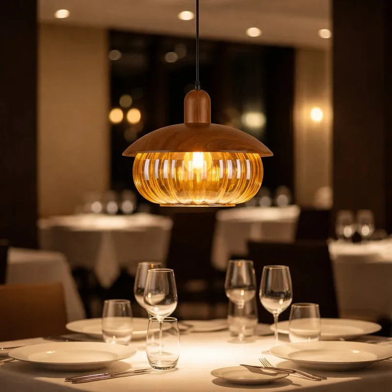 Rustic Halo Glass And Metal Ceiling Lamp media 1
