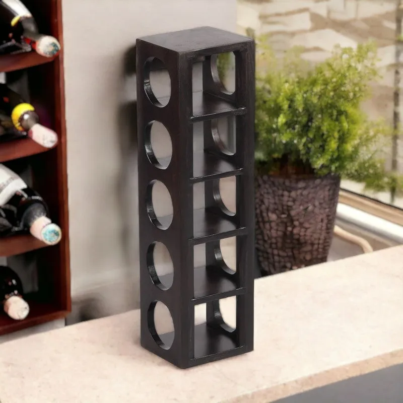 Zverox Sheesham Wooden Wine Rack - Taupe media 1