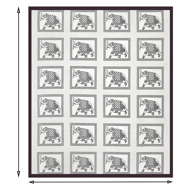 Gajraja Printed Cotton Bedsheet (Grey,Black) - 180 TC media 4