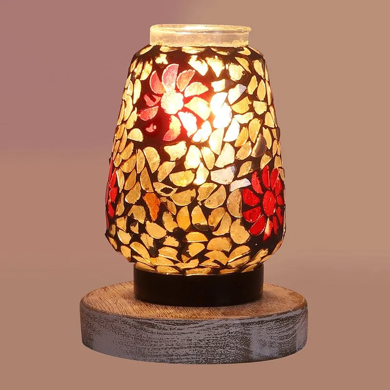 Lumashine Mosaic Glass Table Lamp With Wooden Base - Multicolor media 6