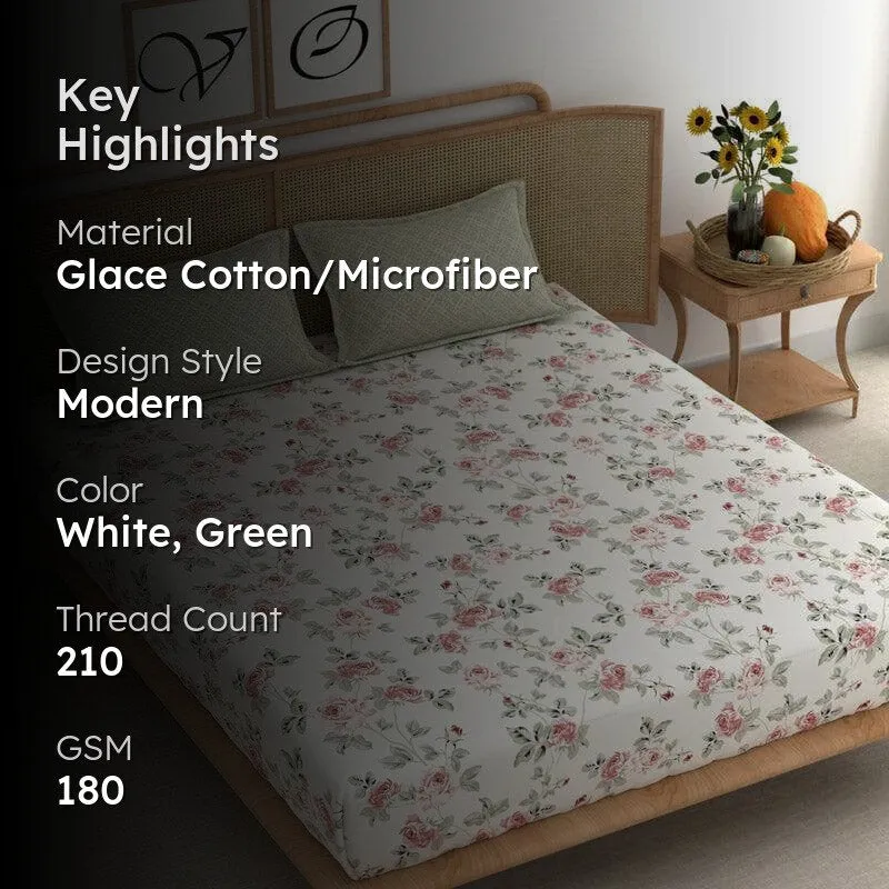 Renata Floral Microfiber Bedsheet - 180 GSM media 2