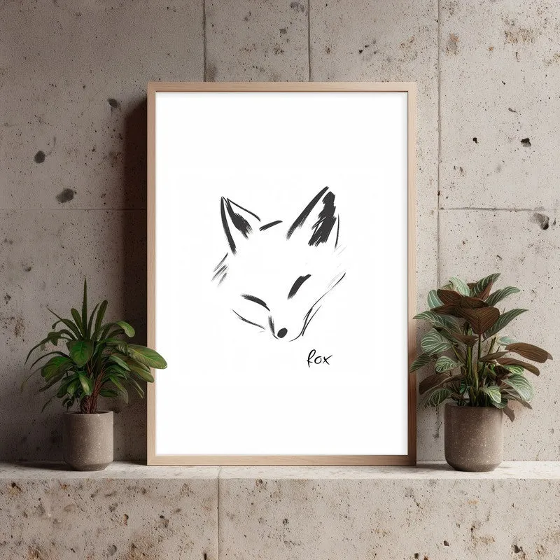 Fox Novo Archival Canvas Wall Art - Natural Brown Frame media 4