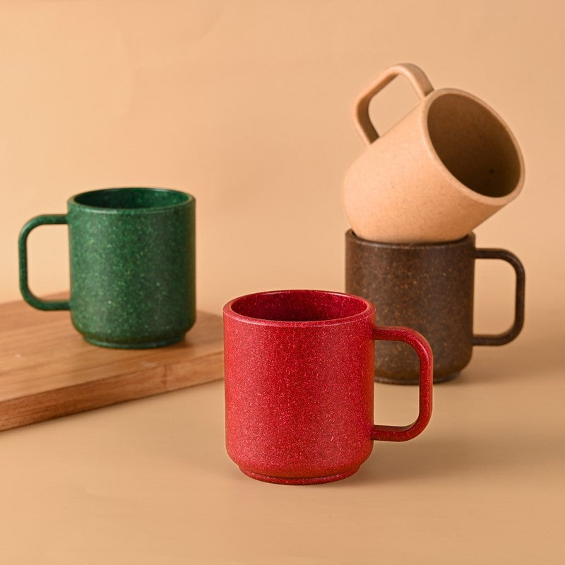 Crystalbrew Rice Husk Coffee Mug (350 mL Each) - Set Of Four