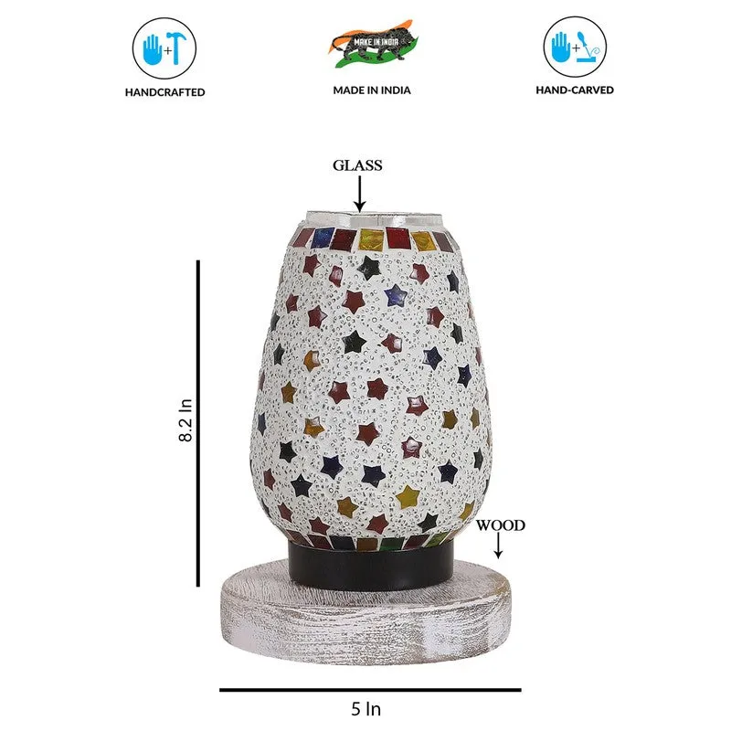 Lunaris Glass Table Lamp With Wooden Base - Multicolor media 8