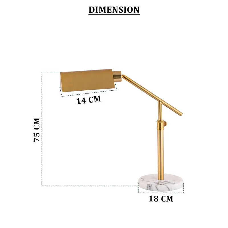 AarviDecor Jasper Designer Metal Table Lamp - Gold media 7