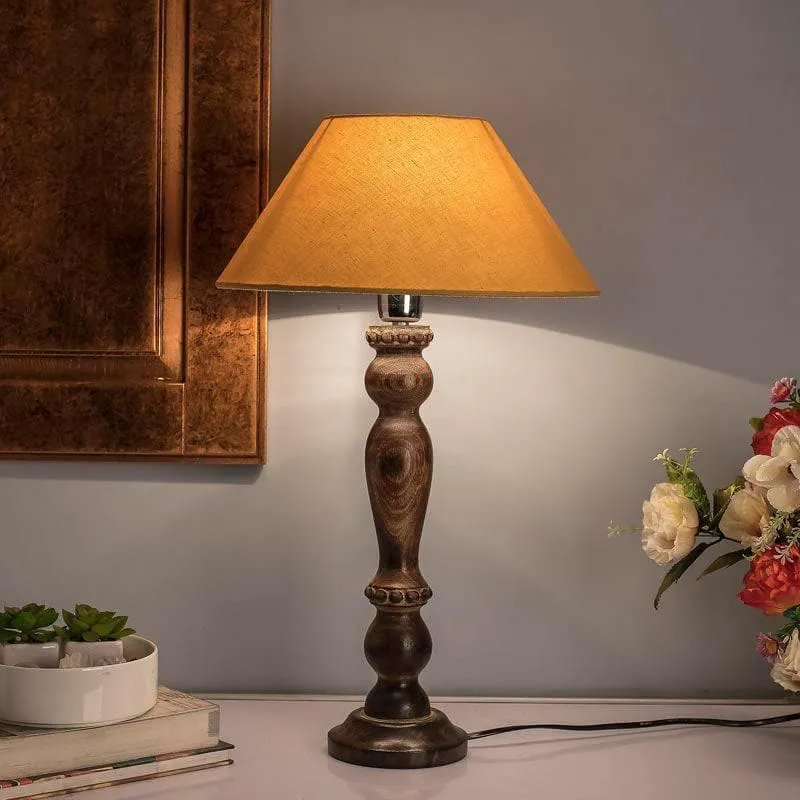Radical Artistry Fabric Table Lamp - Beige,Brown media 1