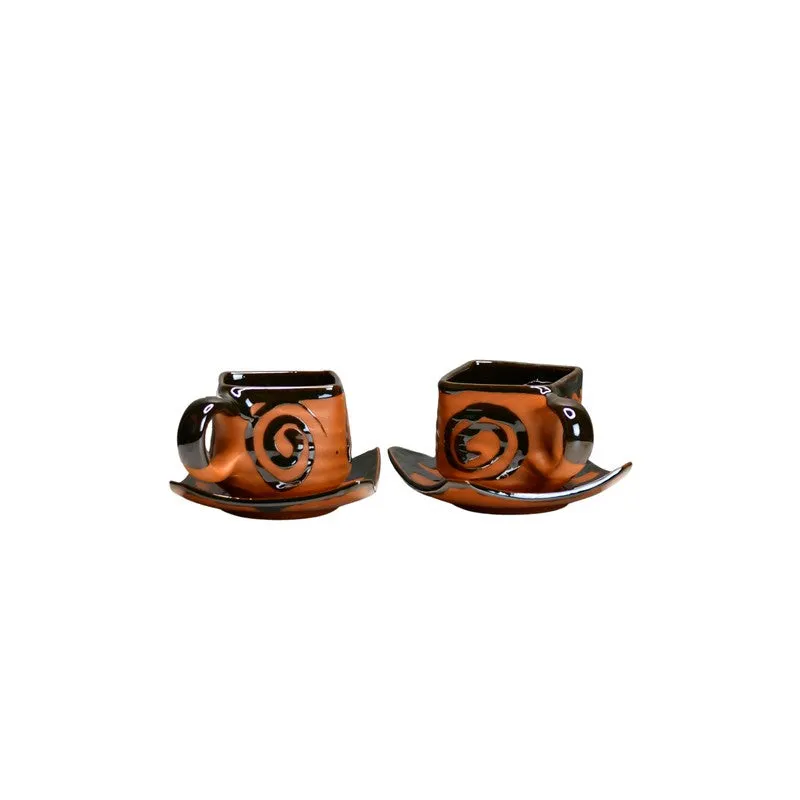 Handcrafted Terracotta Tea Cup (220 mL Each) - Set Of Two media 3