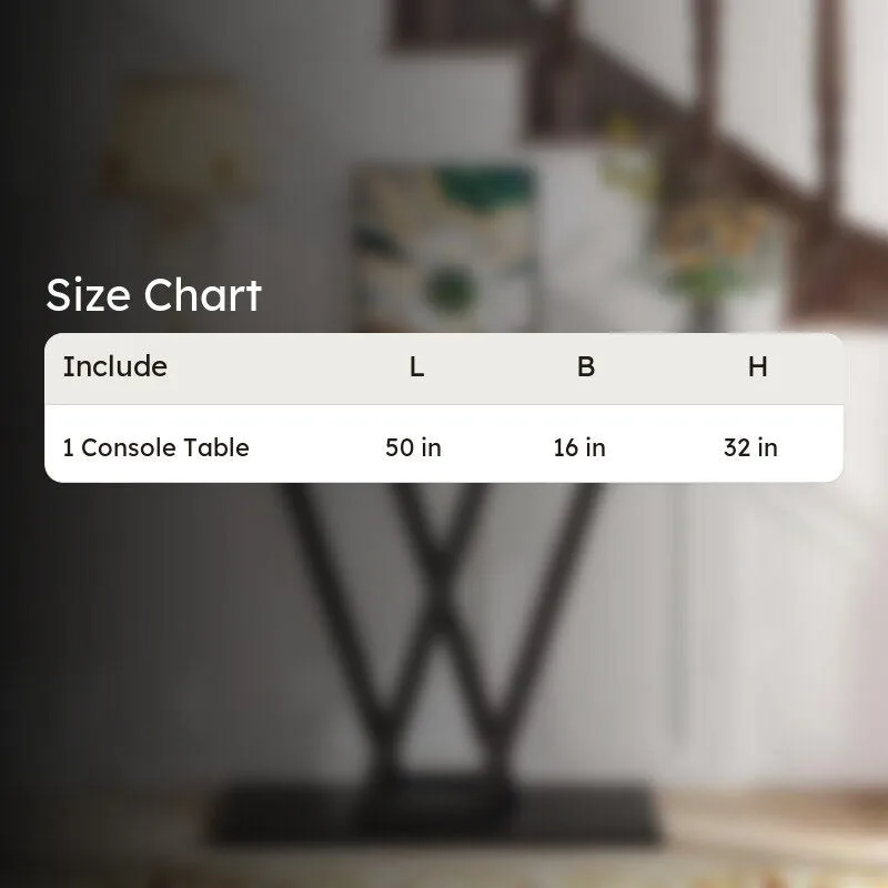 Sleek Industrial Console Table with Wooden Top - Large media 5