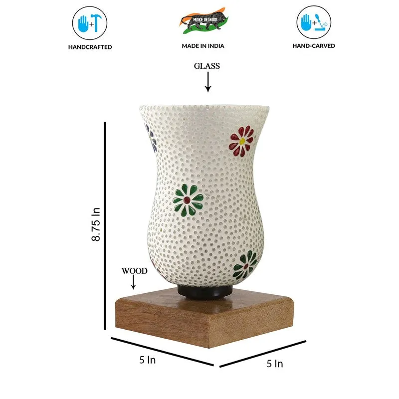 Lumetti Mosaic Glass Table Lamp With Wooden Base - Multicolor media 9