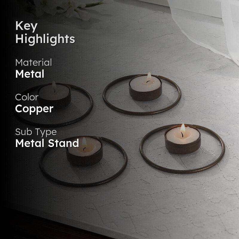 Idola Tealight Candle Holder (Copper) - Set of Four media 2
