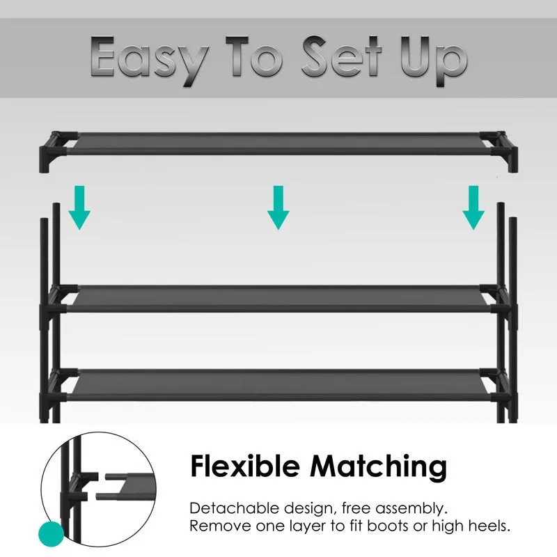 Optimized Metal Shoe Rack - Black media 3