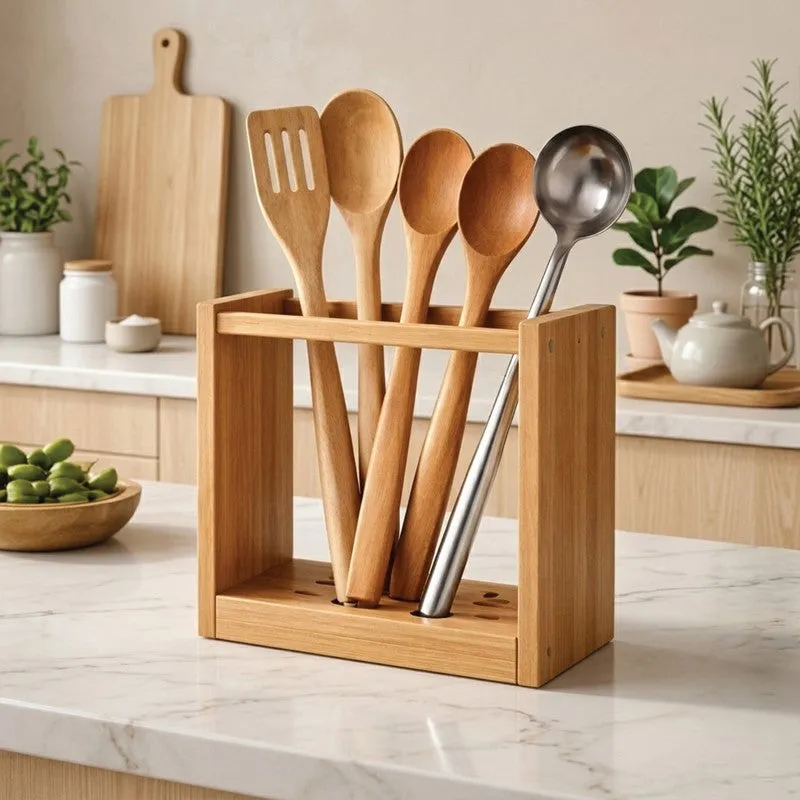 Culina Edge MDF Rustic Cutlery Stand media 1