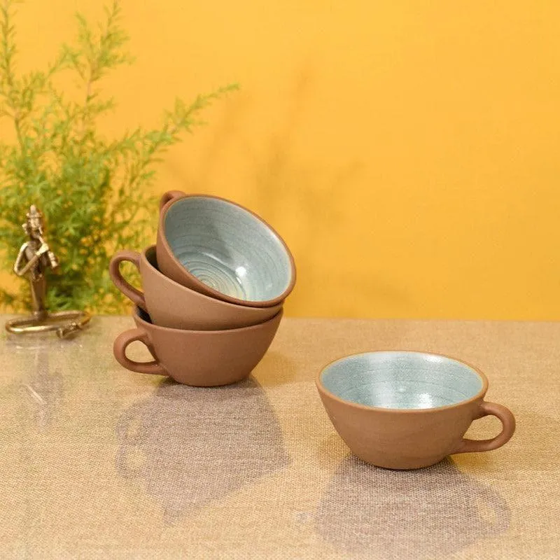Sand Ceramic Tea Cup (125 mL Each) - Set of Four media 1