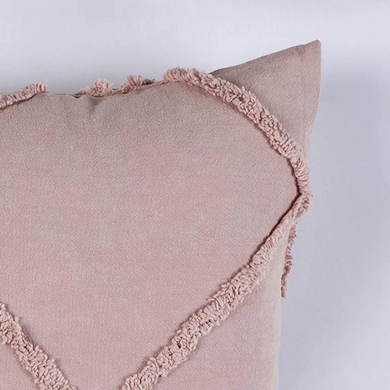 Anuket Tufted Cotton Cushion Cover (Dusty Pink) - Set Of Two media 4