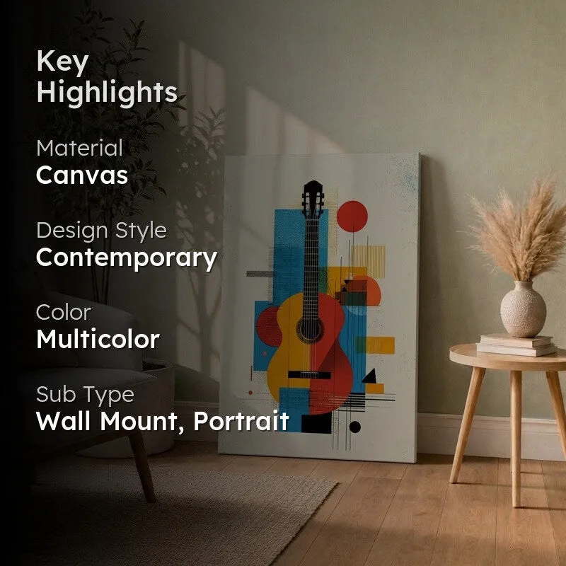 Rhythmo Color Guitar Canvas Wall Art media 2