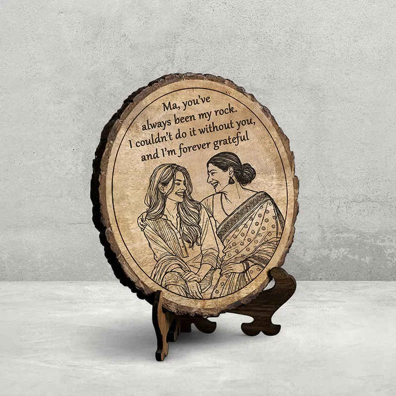 You Are My Rock Wood Showpiece - Round media 3