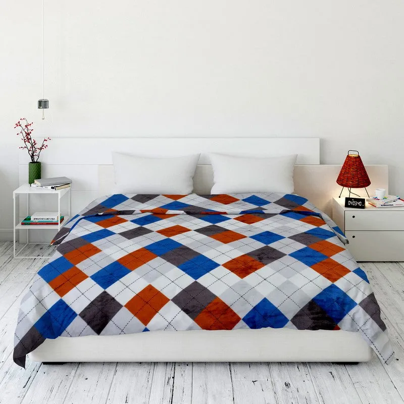 Wovira Geometric Woolen Blanket (Multicolor) - 330 GSM media 1