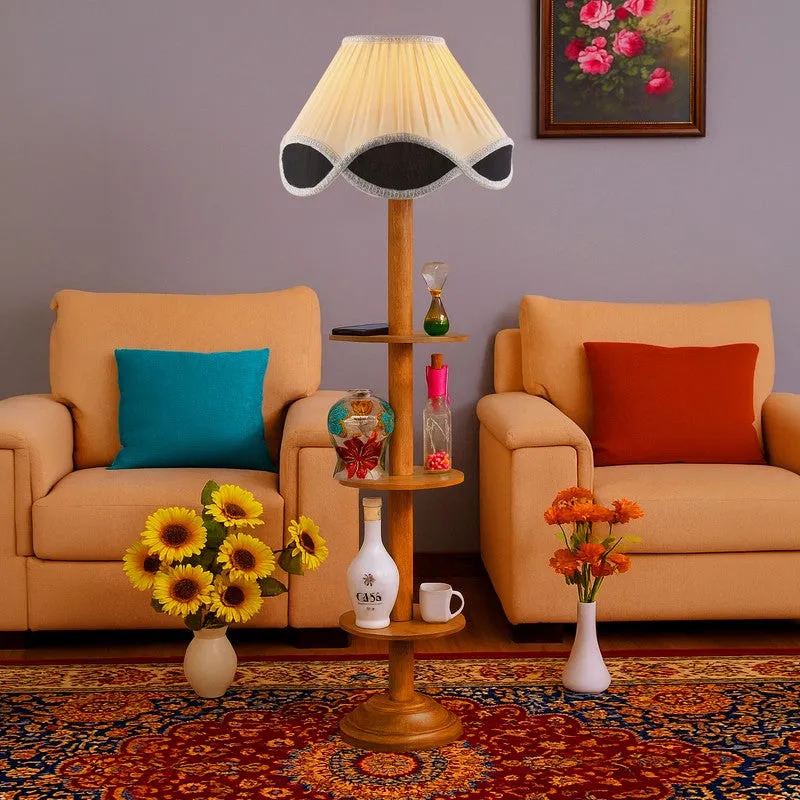 FloraPrism Wooden Floor Lamp - White & Black media 3