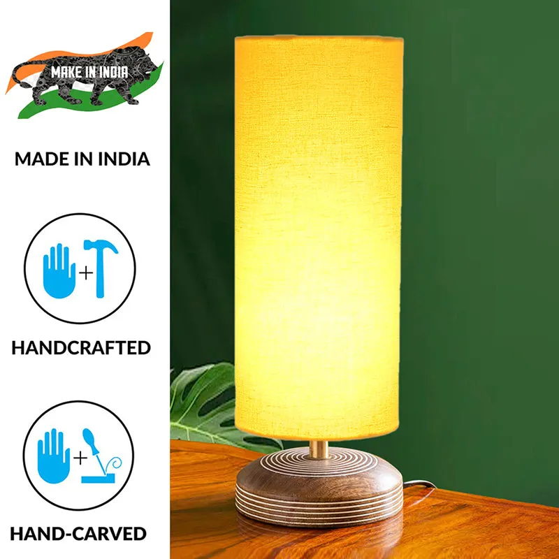 Savera Siera Fabric Table Lamp - Yellow,Brown media 3