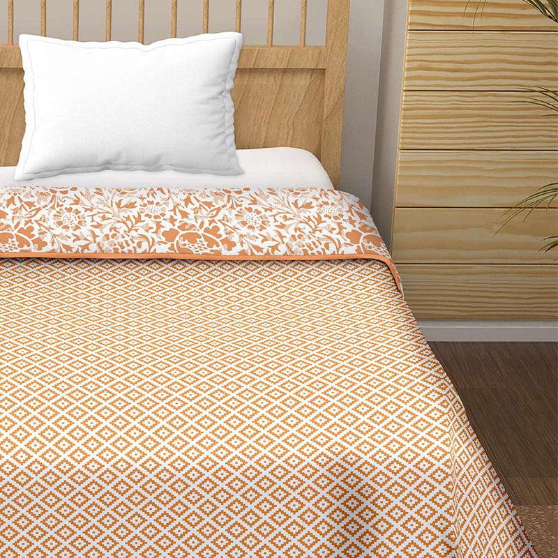Dyuti Reversible Cotton Dohar (Orange)  - 180 GSM media 4