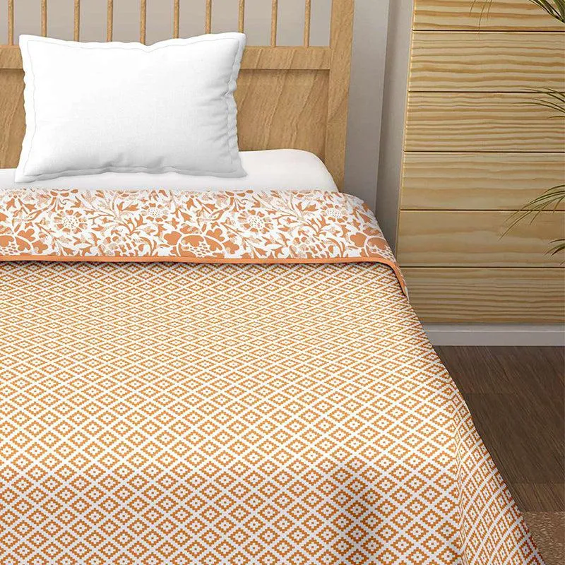 Dyuti Reversible Cotton Dohar (Orange)  - 180 GSM media 4