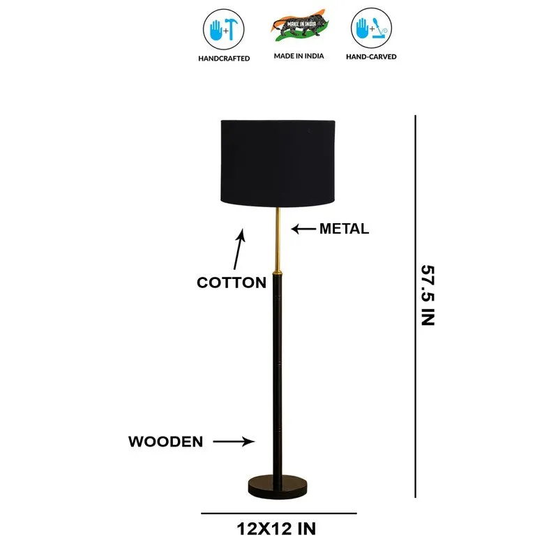 Nordic Glow Wooden Floor Lamp - Black media 8