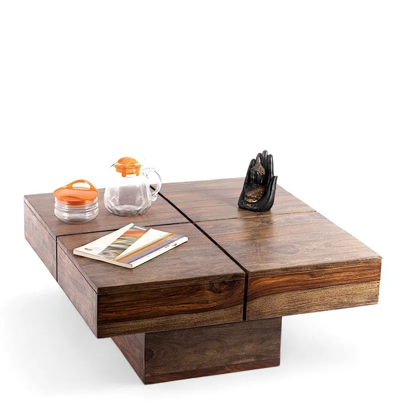 Tervon Sheesham Wooden Center Table - Dark Brown media 5