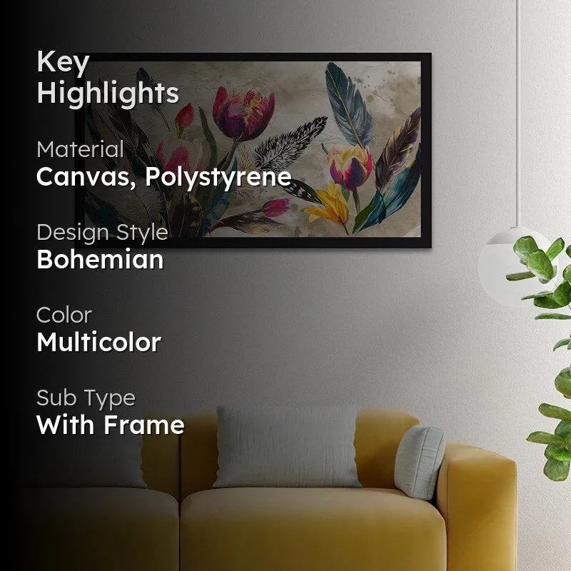 Amella Floral Wall Painting With Frame media 2