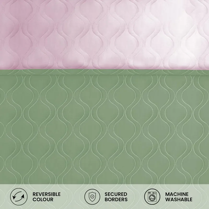 Urban Space Triad Reversible Comforter (Sage Green, Blush Pink) - 80 GSM media 6