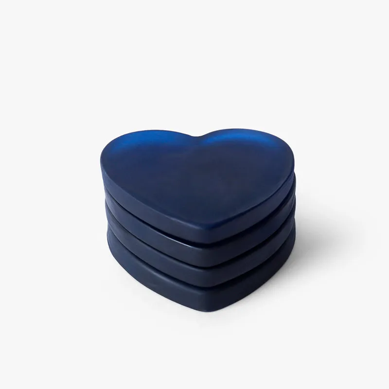 Glossy Hearty Mist Glass Coaster (Blue) - Set Of Four media 3