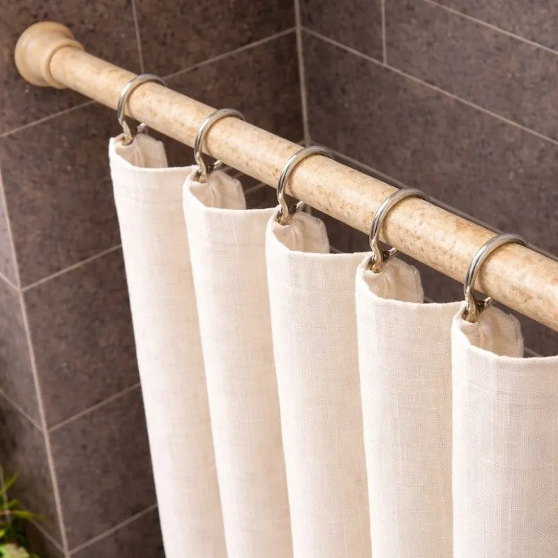 Slide Fit Extendable Metal No Drill Curtain Tension Rod - Beige media 1