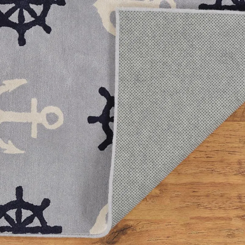 Anchors Hand Tufted Aweigh Kids Wool & Nylon Carpet - Blue media 7
