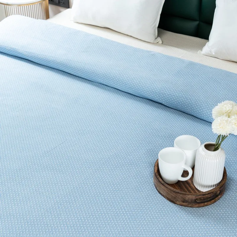 Axis Loom Cotton Bedsheet (Blue) - 300 TC media 4