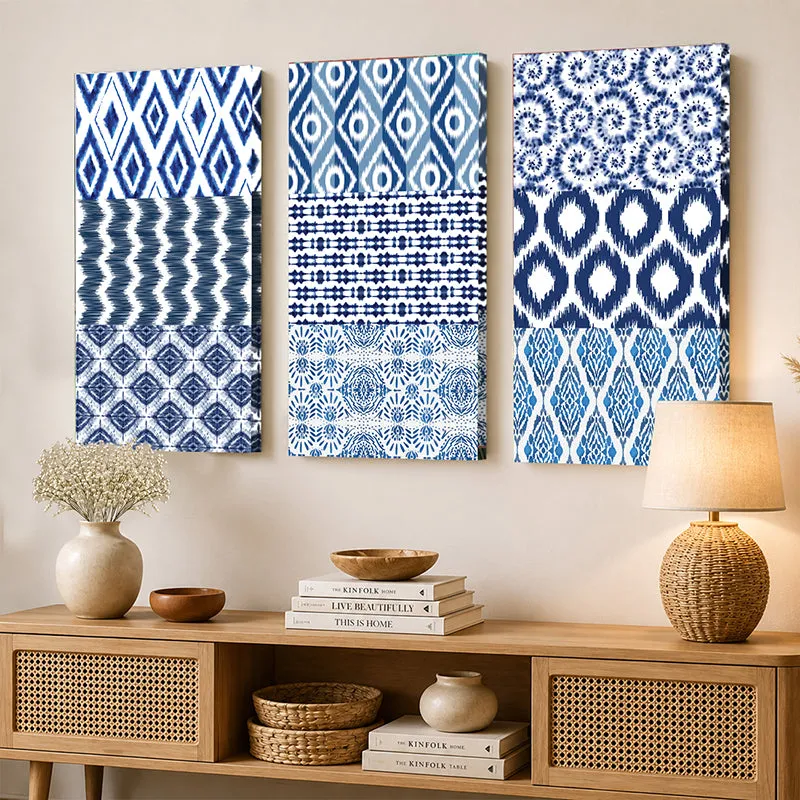 Indigo Ethnic Artisan Wall Art - Set Of Three media 4