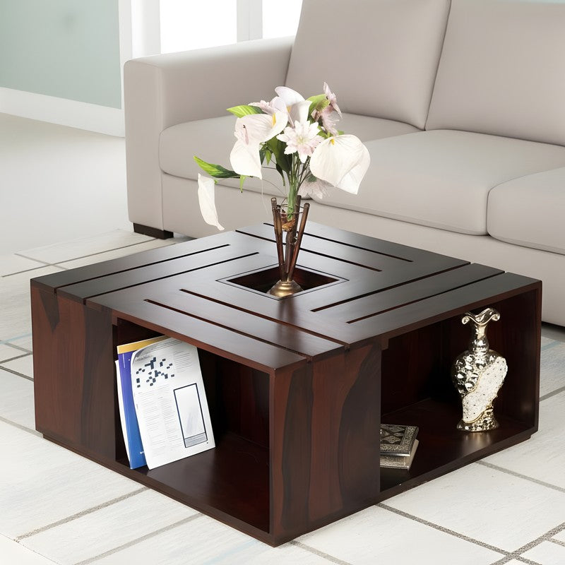 Zervon Sheesham Wooden Center Table - Brown