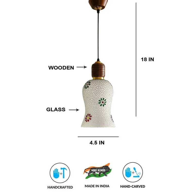 Mosaic Arch Pendant Wooden Ceiling Lamp media 5