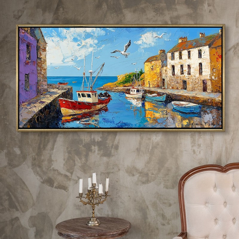 Wharf Dreams Canvas Wall Painting With Frame