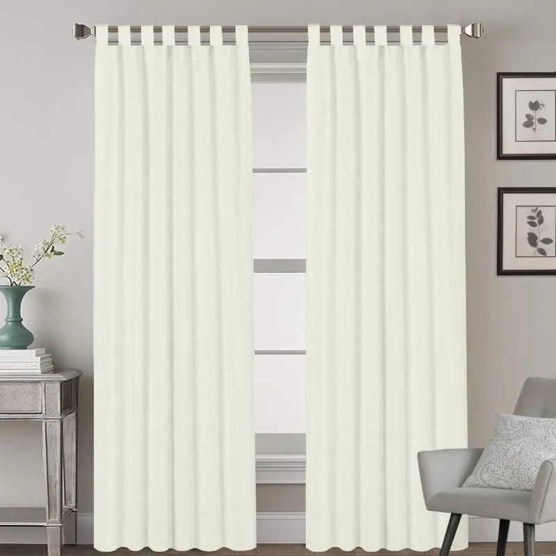 Esme Tab Top Short Width Curtain - Ivory media 1