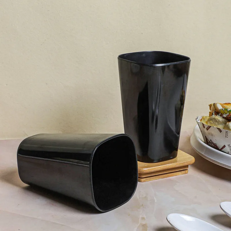Clement Melamine Tumbler (Black/450 ml) - Set Of Two media 3