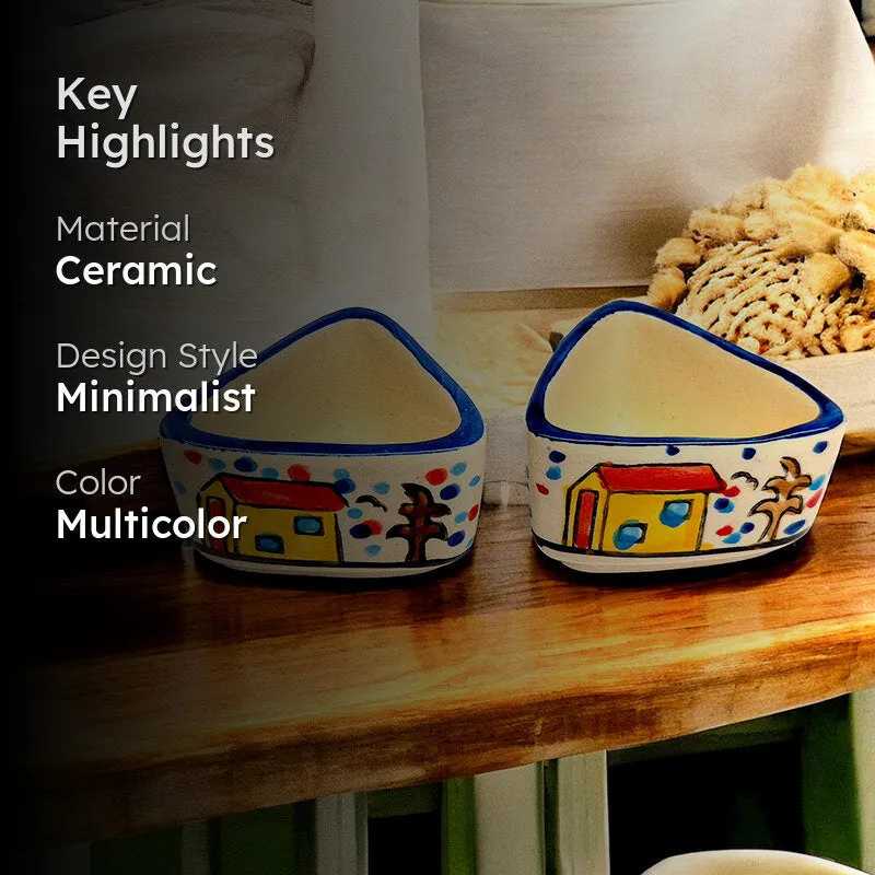 Whimsy Cottage Ceramic Dip Bowl (80 mL Each) - Set Of Two media 2