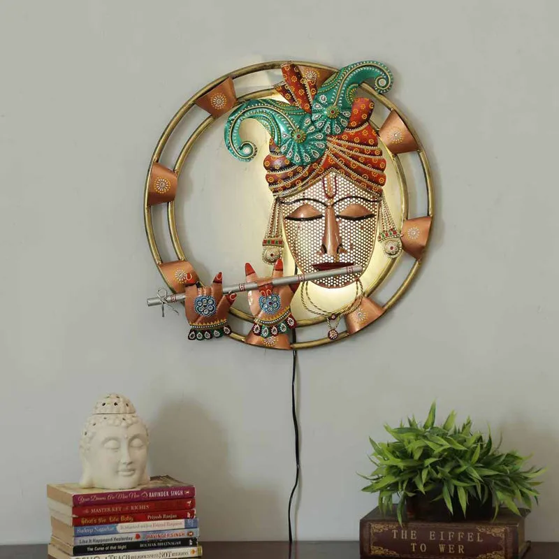 Krishna with Flute Iron Wall Accent media 3