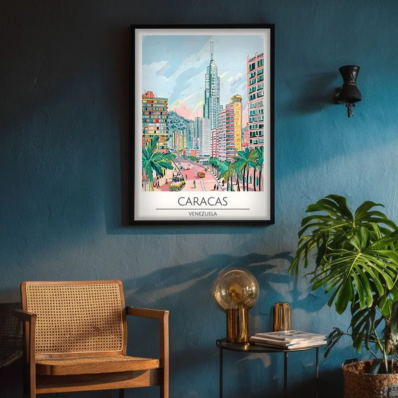 Vintage Caracas Framed Canvas Wall Painting media 4