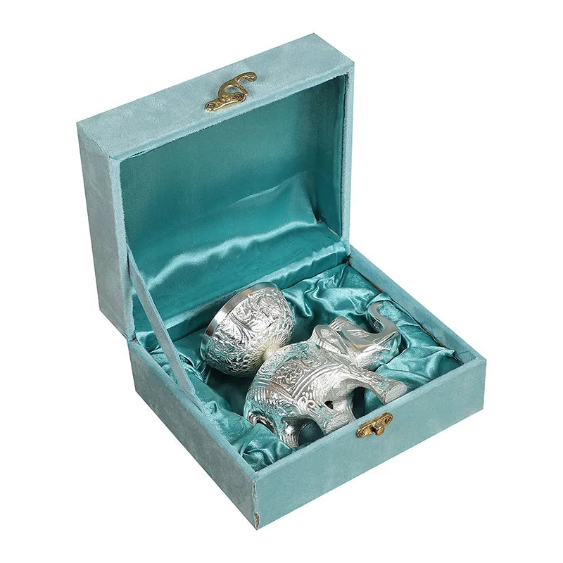 SIlver Haathi Aluminium Diya media 7