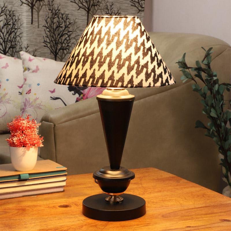 Chevronic Haskell Fabric Table Lamp - Black,White