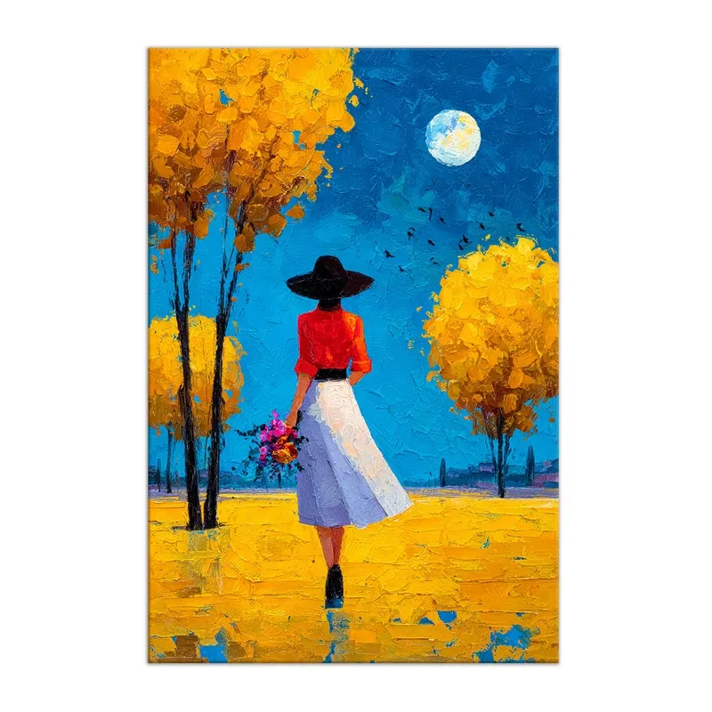 Silent Walk Under the Moon Canvas Wall Art media 3