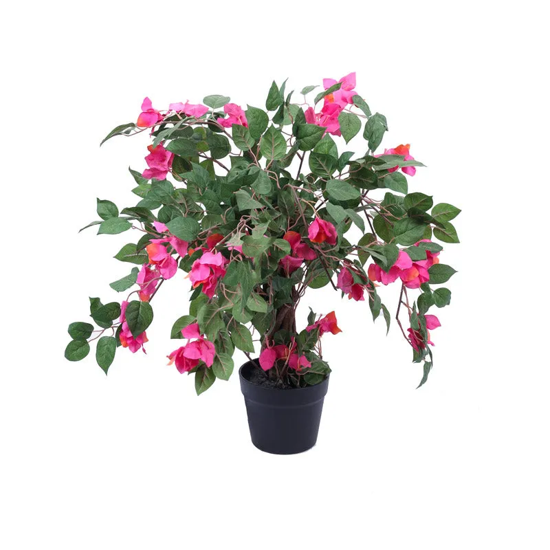 Artificial Realistic Bougainvillea Bonsai Tree With Black Plastic Pot - 3 Feet media 4