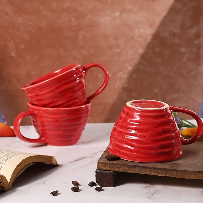 Alessia Ceramic Tea Cup (230 mL)/Red) media 4